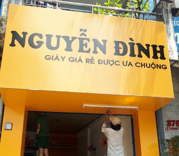 Công trình bảng hiệu mặt dựng cửa hàng giày Nguyễn Đình