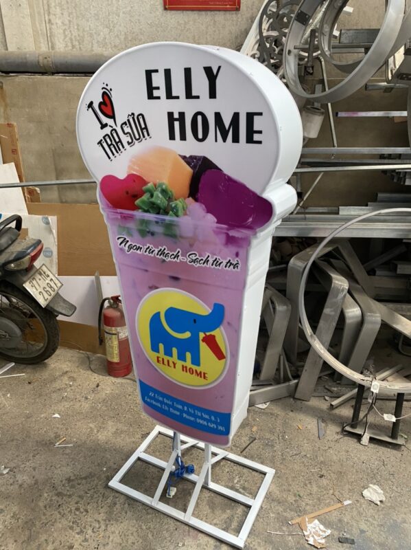 Bảng hiệu hộp đèn trà sữa L love Elly Home